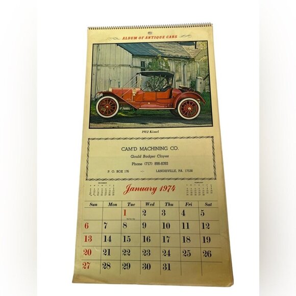 1974 Cam’d Machine Co yearly automobile calendar Pennsylvania - Picture 1 of 4